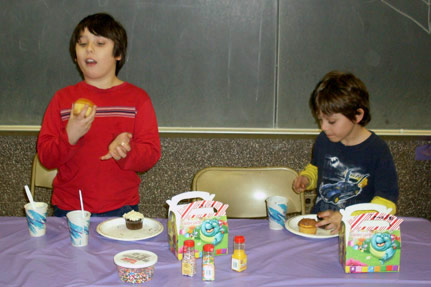 Two Kids with Cup Cakes
